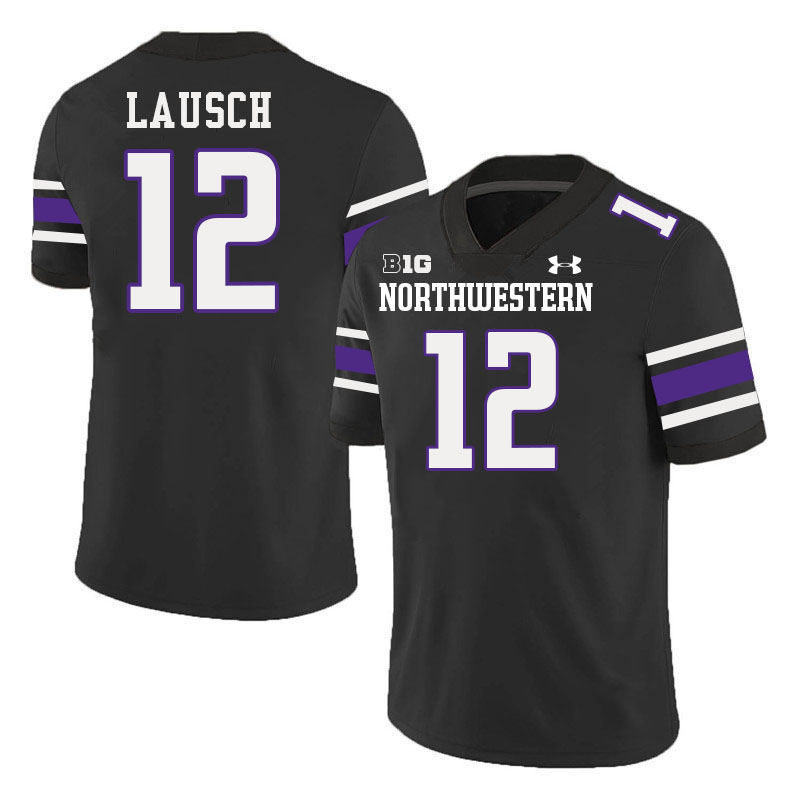 Northwestern Wildcats #12 Jack Lausch College Football Jerseys Stitched-Black